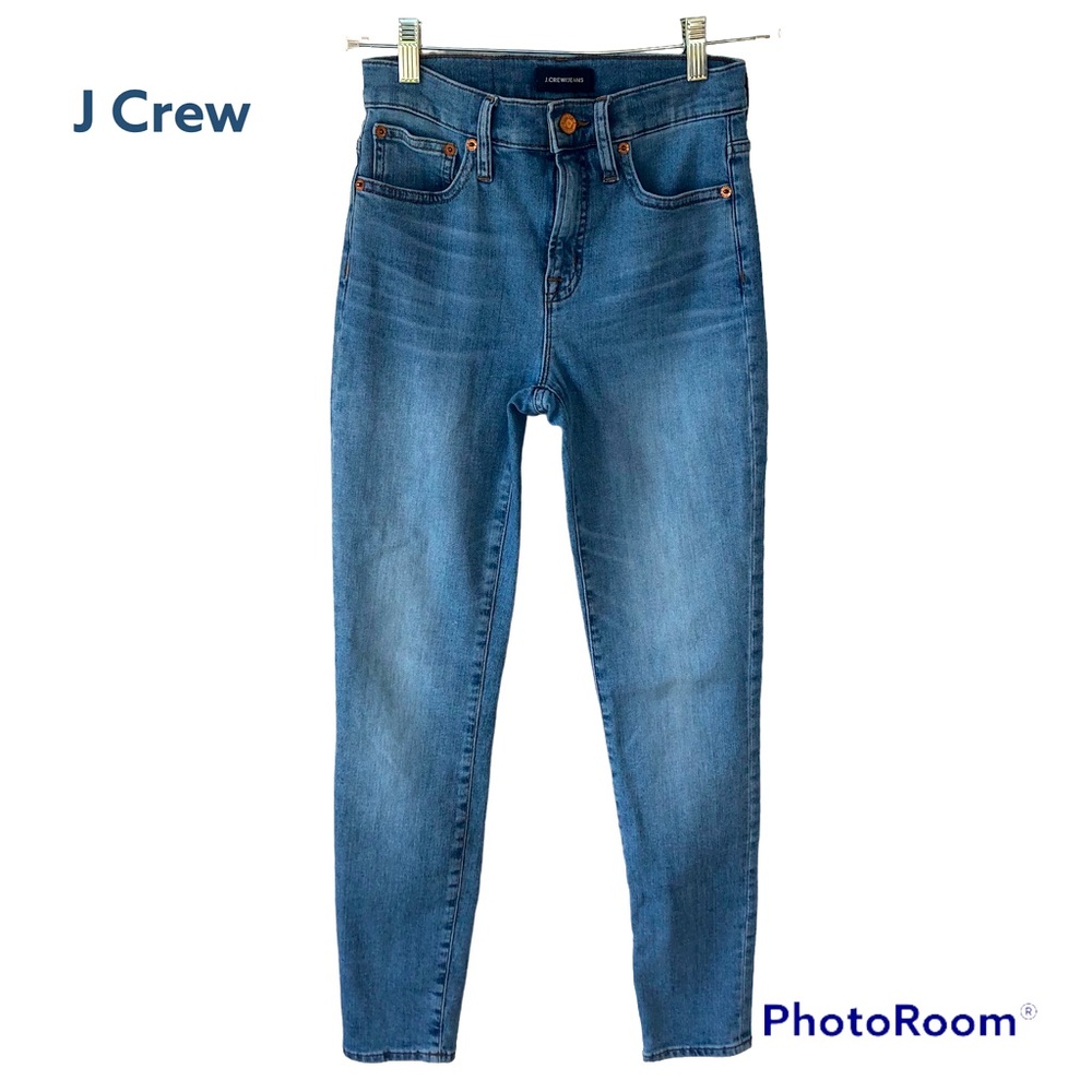 J CREW 9” High Rise Light Wash Toothpick Skinny Jeans